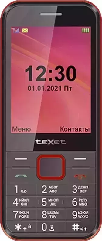 Смартфон TEXET TM-302 чёрный-красный (126983) Телефон мобильный