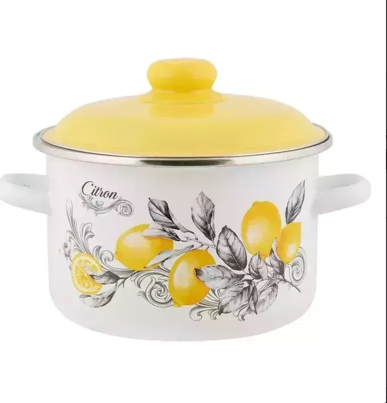 Кастрюля APPETITE 6RD201M CITRON эмал цил 4,0л