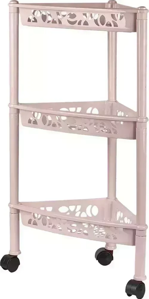 Этажерка KEEPLEX KL283212005 Light на колесиках трехсекционная угловая 38,3х22,2х69см бежевый топаз