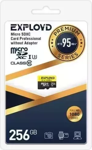 Карта памяти EXPLOYD 256GB microSDXC Class 10 UHS-1 Premium (U3) [EX256GCSDXC10UHS-1-ElU3 w]