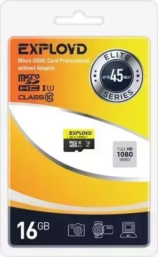 Карта памяти EXPLOYD 16GB microSDHC Class 10 UHS-1 Elite [EX016GCSDHC10UHS-1-ElU1 w]
