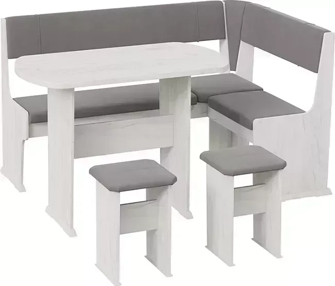 Кухонный уголок ТриЯ Рио дуб крафт белый / steel