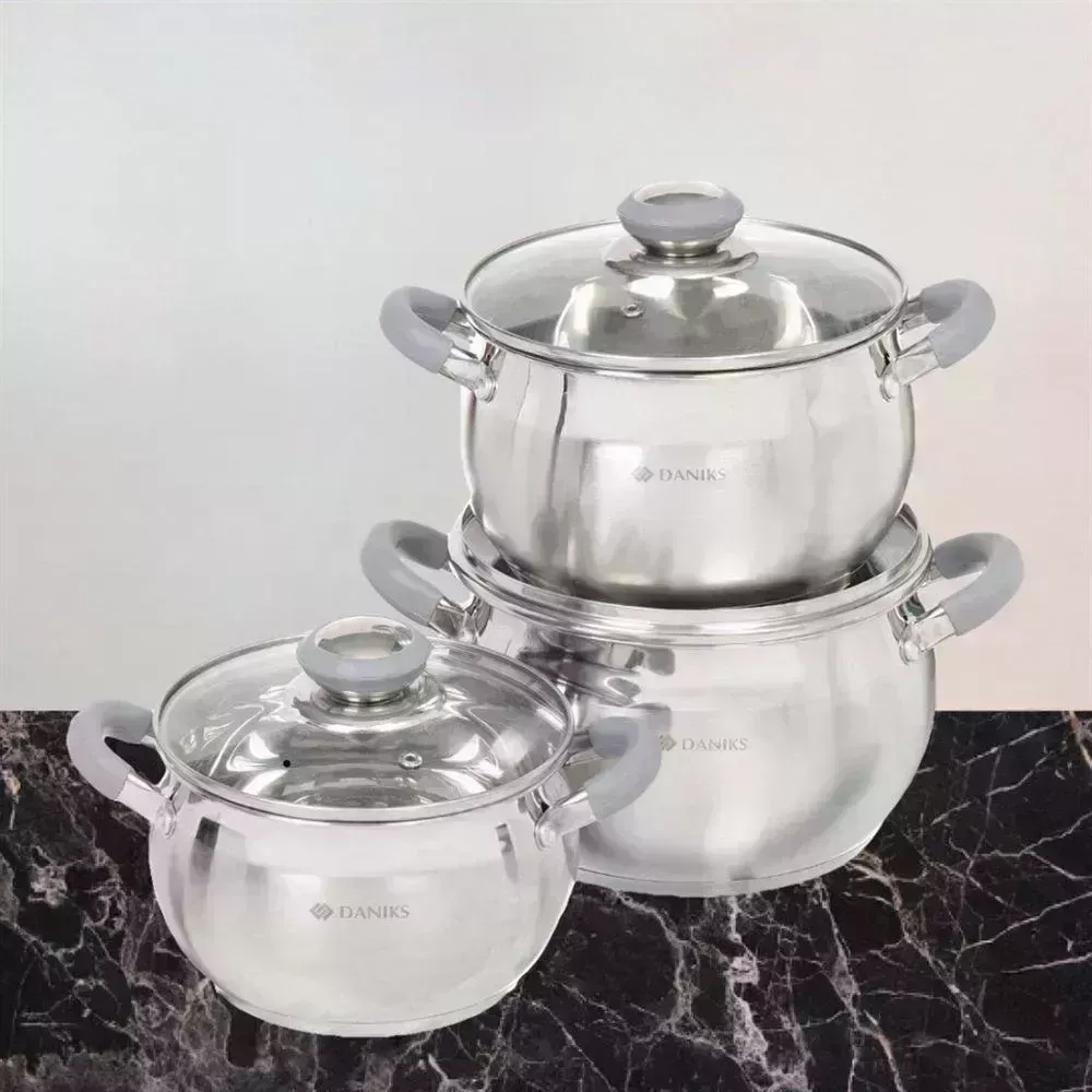 Набор посуды DANIKS SD-6N (294429) 6 пр, кастрюли 1.9,2.9,3.9