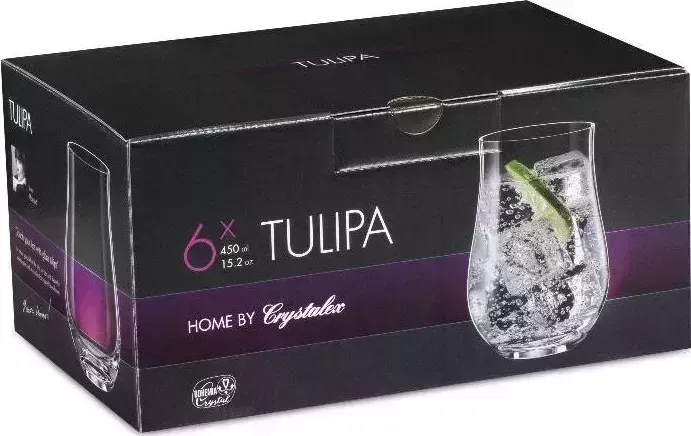 Набор стаканов CRYSTALEX CR450201T TULIPA 6шт 450мл