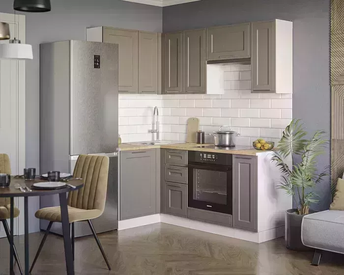 Кухонный гарнитур Mebel Ars Кухня Равенна акация серо-коричневая