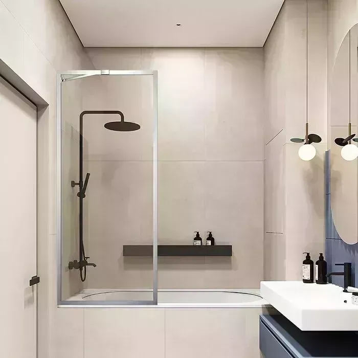 Шторка для ванны Veconi Palau 90x150 прозрачная, хром (PL85-90-01-C7)