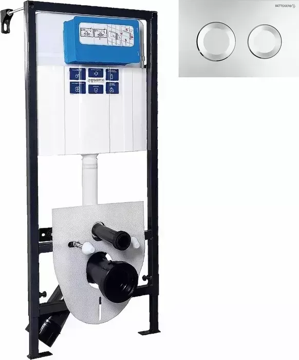 Инсталляция для унитаза Pestan Sava Fix Slim с клавишей смыва Cool хром матовый (312917)