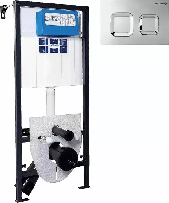 Инсталляция для унитаза Pestan Sava Fix Slim с клавишей смыва Smart хром глянец (312922)