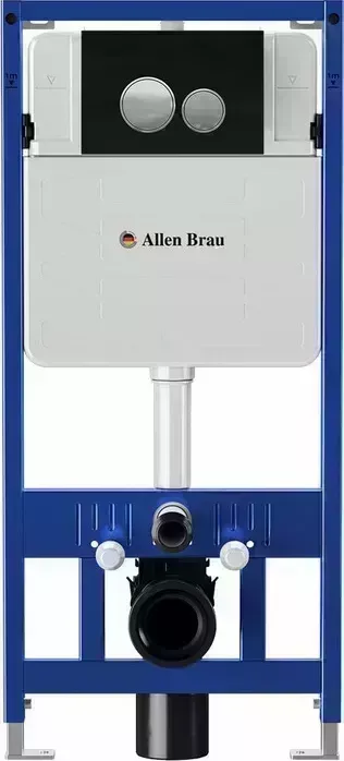 Инсталляция для унитаза Allen Brau Pneumatic с клавишей Priority черный матовый (9.11100.20, 9.20005.31)