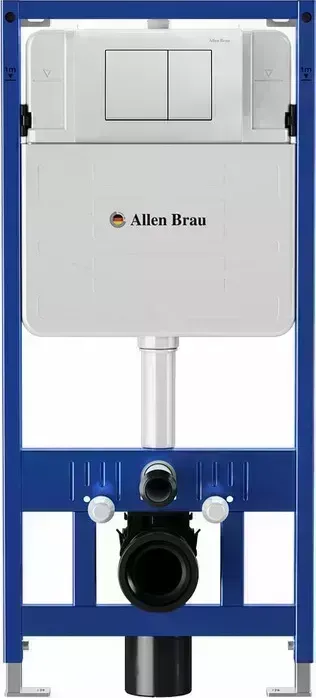 Инсталляция для унитаза Allen Brau Pneumatic с клавишей Liberty белый глянец (9.11100.20, 9.20002.20)