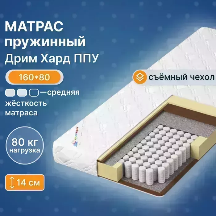 Матрас Капризун Дрим Хард ППУ 160x80