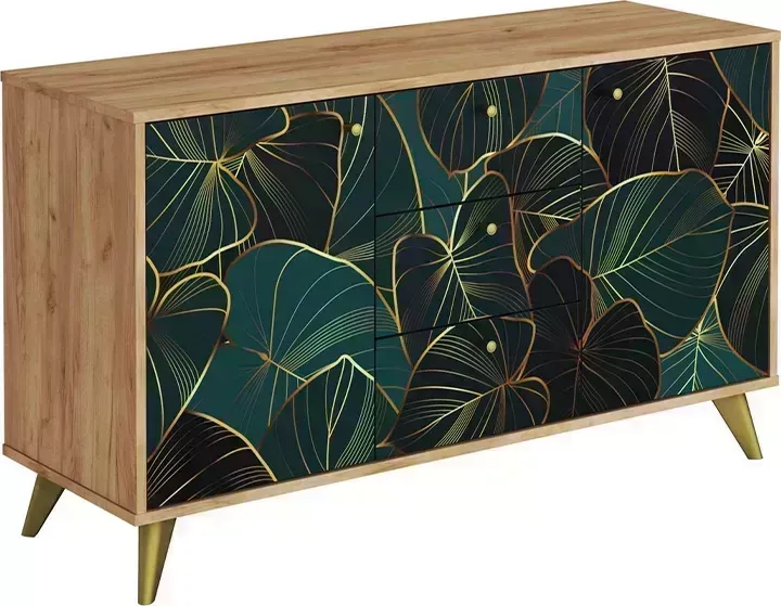 Комод МК Стиль Фьюжн с дверцами tropical / дуб крафт золотой