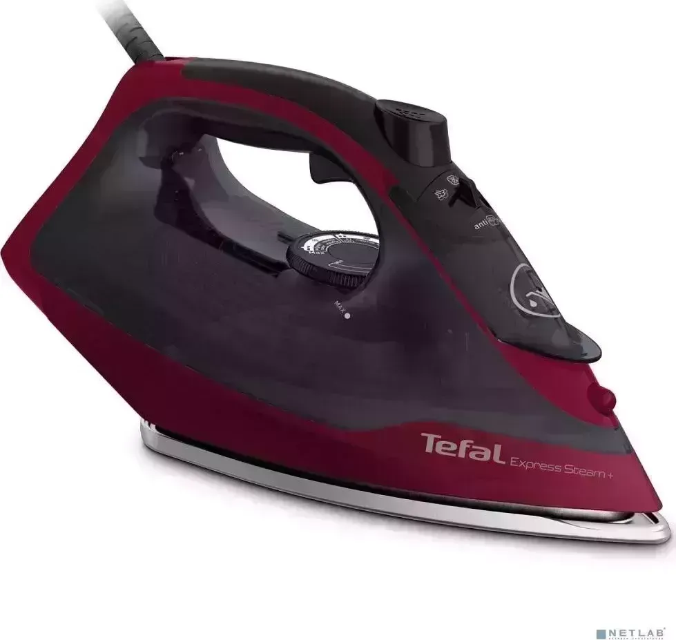 Утюг TEFAL FV2846E0 , 2400Вт, 180г, бордовый/черный