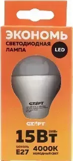 Лампа светодиодная СТАРТ (17287) LEDGLS E27 15W40 WS