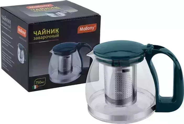 Чайник заварочный MALLONY DECOTTO-AS-750, объем: 0,75 л, с пластик ручкой, фильтр из нерж стали (910111)