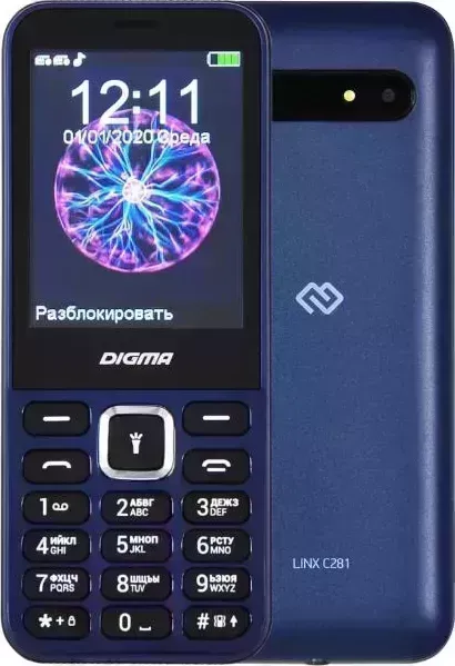 Смартфон DIGMA Linx C281 32Mb Blue (LT2067PM) Телефон мобильный