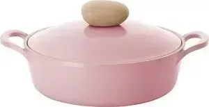 Кастрюля-жаровня FRYBEST d 22 см с крышкой Round Pink (ROUND-L22-P)