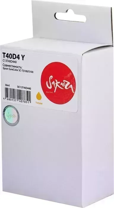 Картридж Sakura C13T40D440 (T40D4 Y) для Epson, желтый, 56 мл.