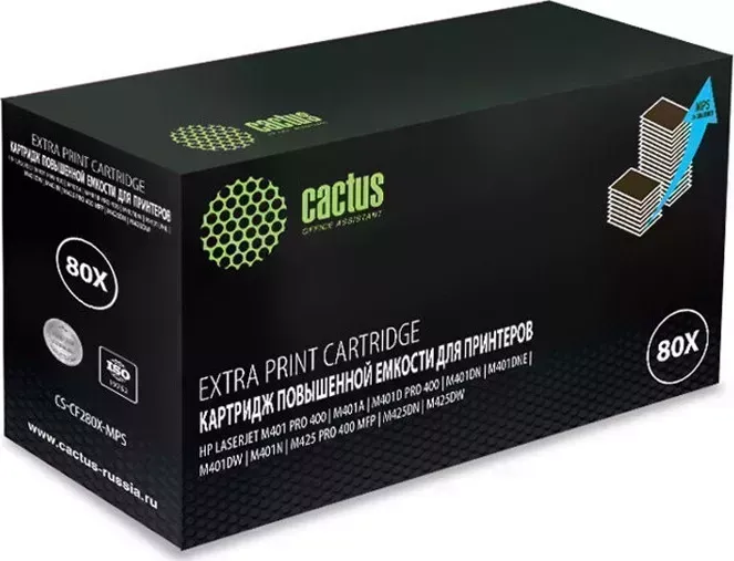 Картридж Cactus CS-CF280X-MPS black ((13000стр.) для HP LaserJet Pro 400/M401/M425) (CS-CF280X-MPS)