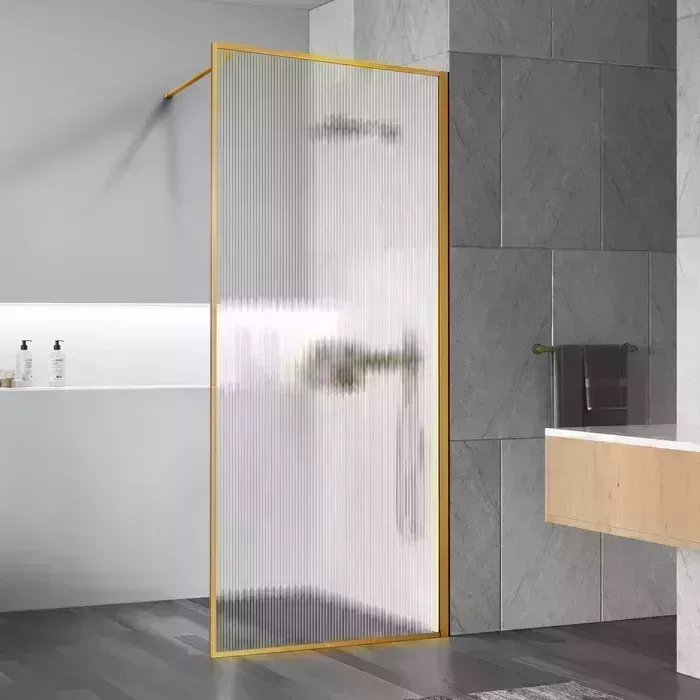 Душевой уголок Vincea Walk-In HP Art 90х120-70 брашированное золото, стекло рифленое (VSW-1HP900FLBG)