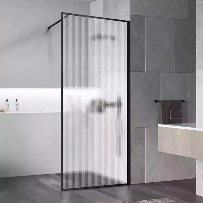 Душевой уголок Vincea Walk-In HP Art 80х120-70 черный матовый, стекло рифленое (VSW-1HP800FLB)