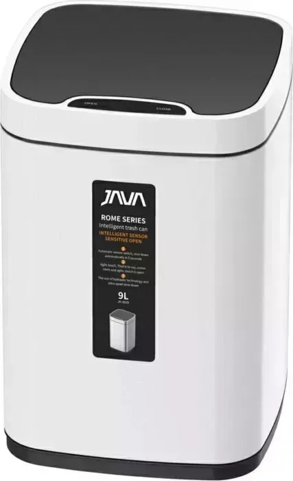 Ведро Java для мусора сенсорное, 9 л, белый (S-883-9W)