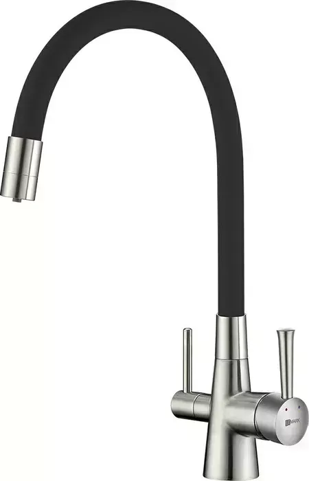Смеситель для кухни LEMARK Comfort с подключением к фильтру, никель (LM3075BN-Black)