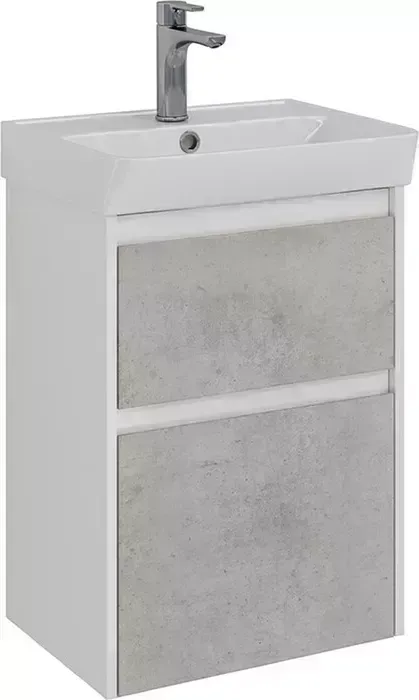 Тумба с раковиной LEMARK с Combi 50х35 бетон/белый глянец (LM03C50T-Beton, 551353)