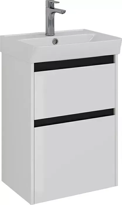 Тумба с раковиной LEMARK с Combi 50х35 черный/белый глянец (LM03C50T-black, 551353)
