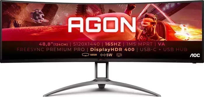 Монитор AOC AG493UCX2 LCD 48.8" 32:9 5120 x 1440, 3Y, Black