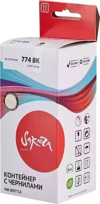 Контейнер Sakura с чернилами C13T77414A (774 BK) для Epson, черный, 7000 к., 140 мл.