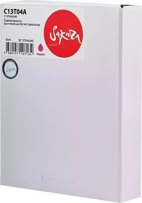 Картридж Sakura C13T04A340 (C13T04A M) для Epson, пурпурный, 85 мл., 8000 к.