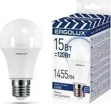 Лампа ERGOLUX (14784) LED-A60-15W-E27-6K (Эл. светодиодная ЛОН 15Вт Е27 6500К 220-240В, ПРОМО) лампа