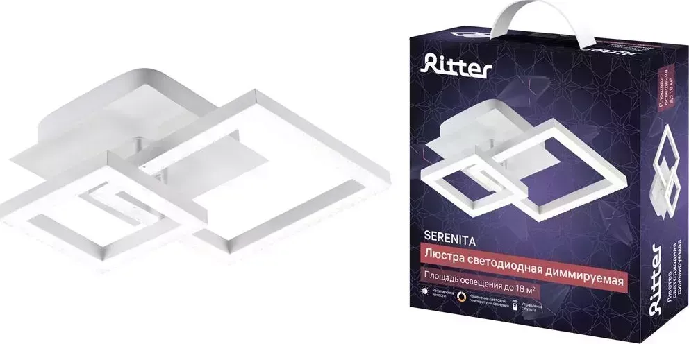 Люстра RITTER 52936 5 SERENITA 60Вт белый потолочная 5