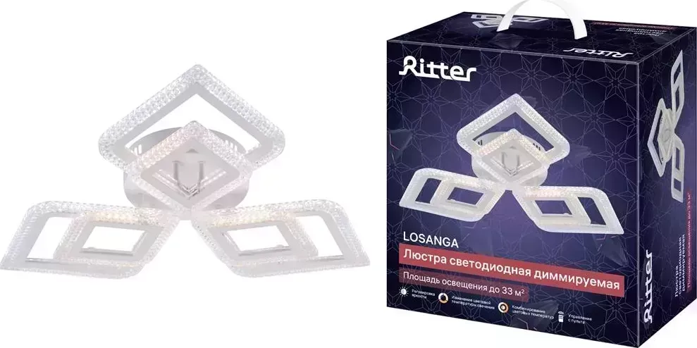 Люстра RITTER 52929 7 LOSANGA 108Вт белый потолочная 7