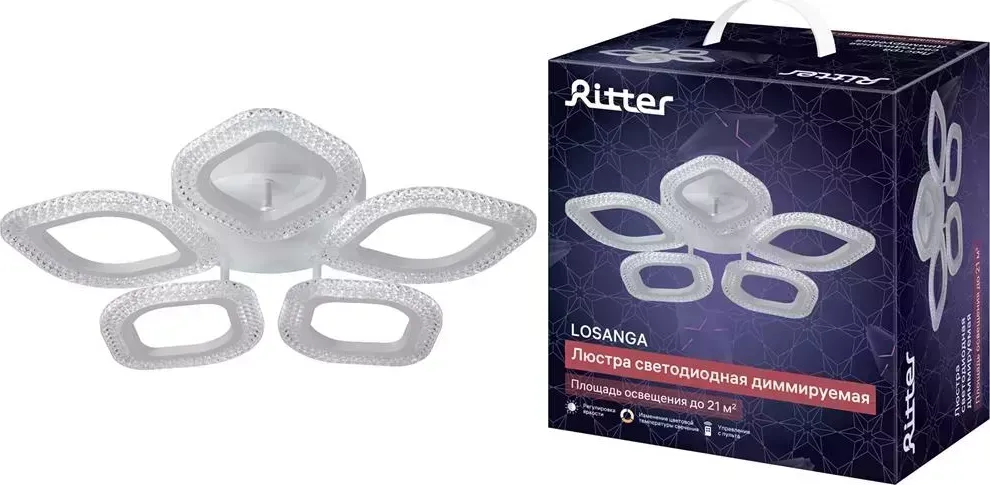 Люстра RITTER 52925 9 LOSANGA 68Вт белый потолочная 9