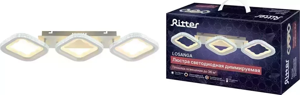Люстра RITTER 52931 0 LOSANGA 120Вт белый потолочная 0
