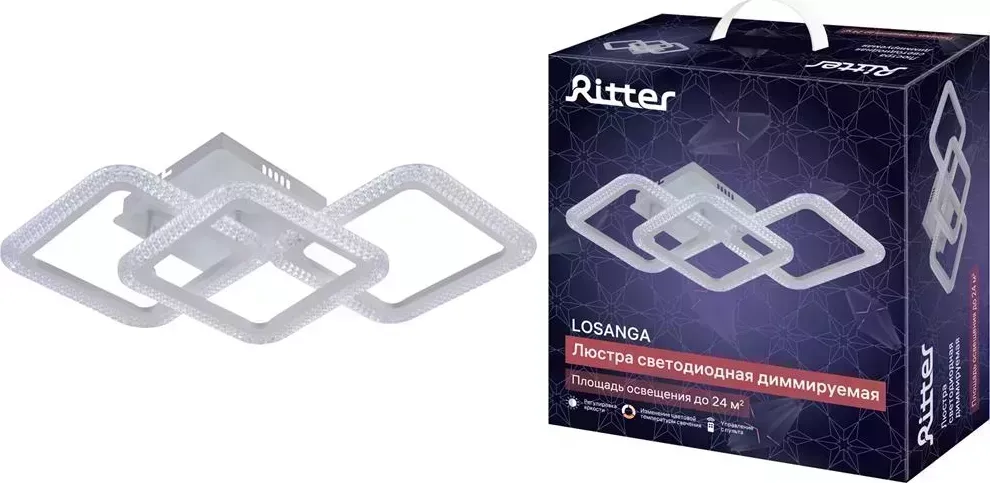 Люстра RITTER 52926 6 LOSANGA 78Вт/3000К/4200К/6300К белый потолочная 6