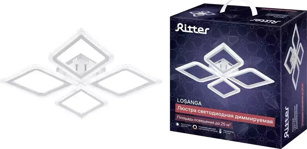 Люстра RITTER 52928 0 LOSANGA 82Вт белый потолочная 0