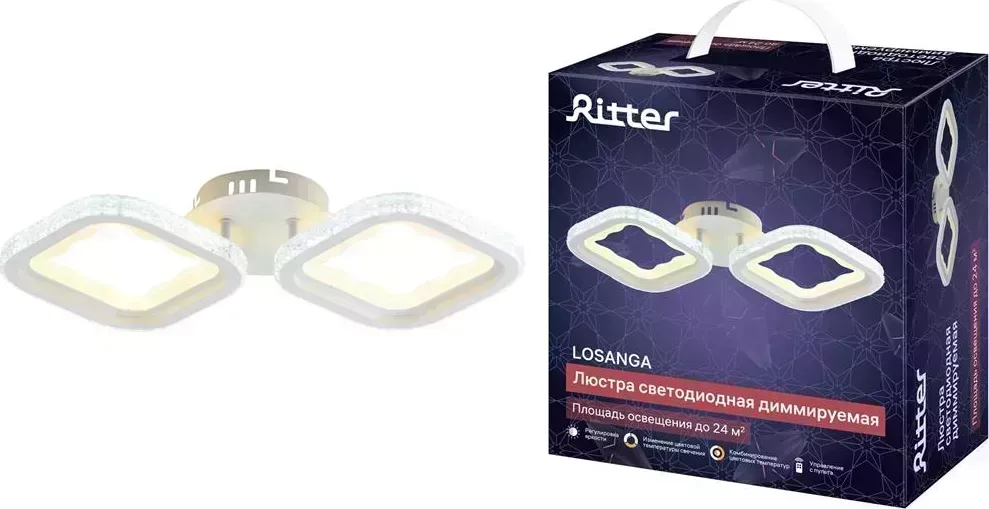 Люстра RITTER 52930 3 LOSANGA 80Вт белый потолочная 3