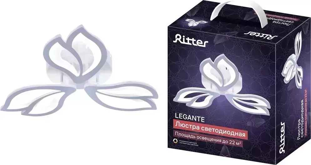 Люстра RITTER 51664 8 LEGANTE 48Вт/2700K/4200K/6400K белый потолочная 8