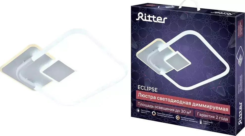 Люстра RITTER 51619 8 ECLIPSE 78Вт/2700K+6400K/4200K/6400K+2700K белый потолочная 8