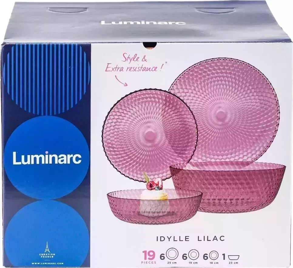Столовый набор LUMINARC ИДИЛЛИЯ ЛИЛАК 19пр O0202