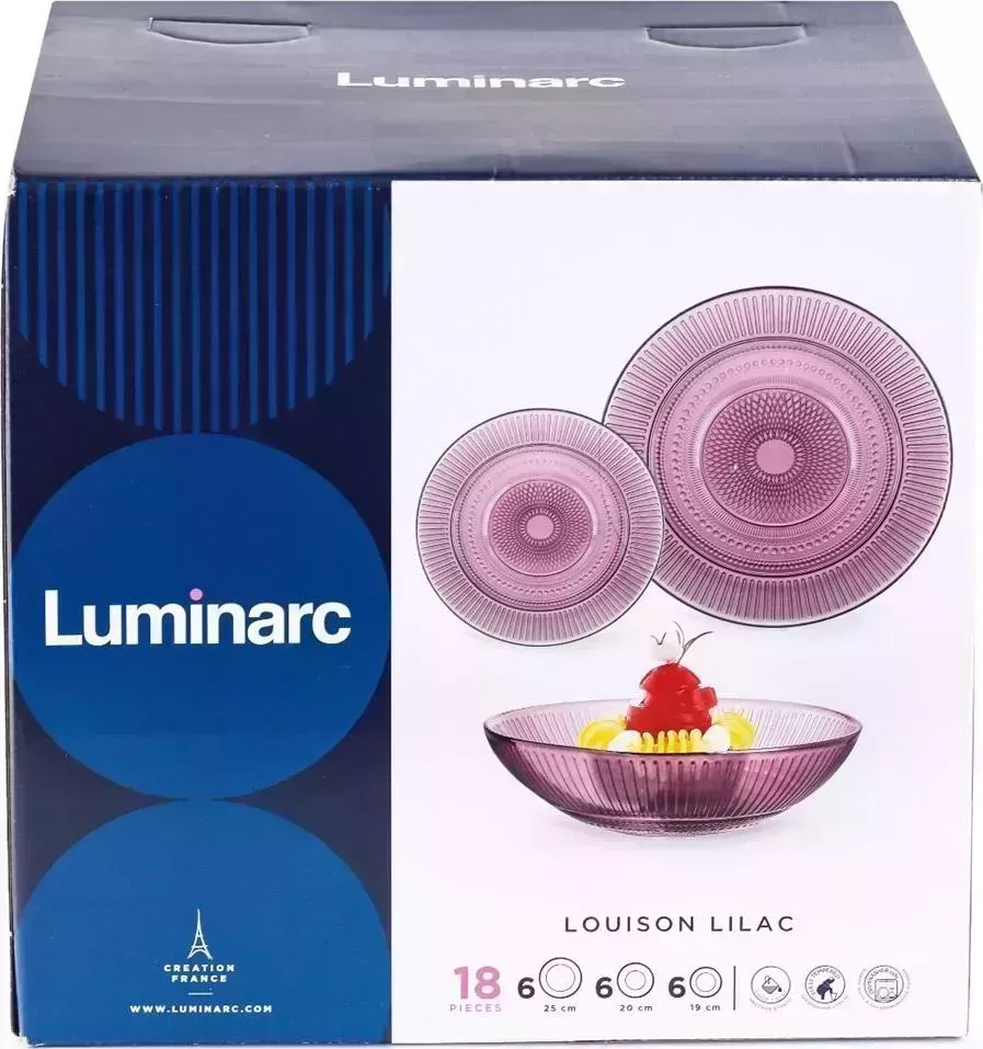 Столовый набор LUMINARC ЛУИЗ ЛИЛАК 18пр O0316