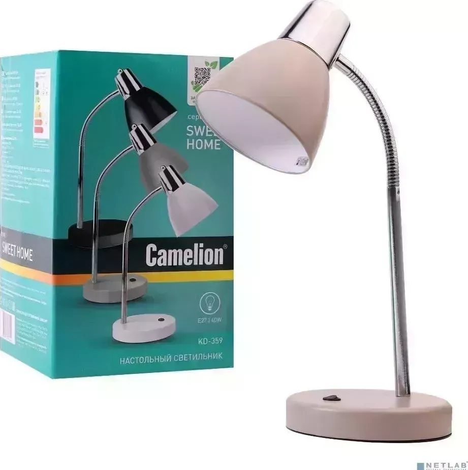 Светильник настольный CAMELION (15186) KD-359 C26 тауп ( ,230V 40W E27)