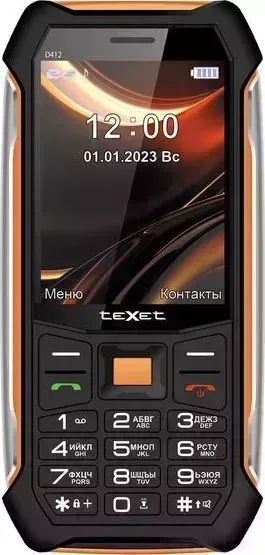 Смартфон TEXET TM-D412 черный-оранжевый (127206) Телефон мобильный