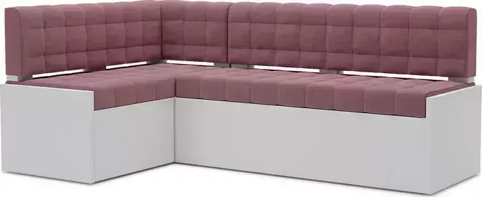 Кухонный диван Mebel Ars Ганновер левый угол (велюр пудра НВ-178 18) 208х82х133 см