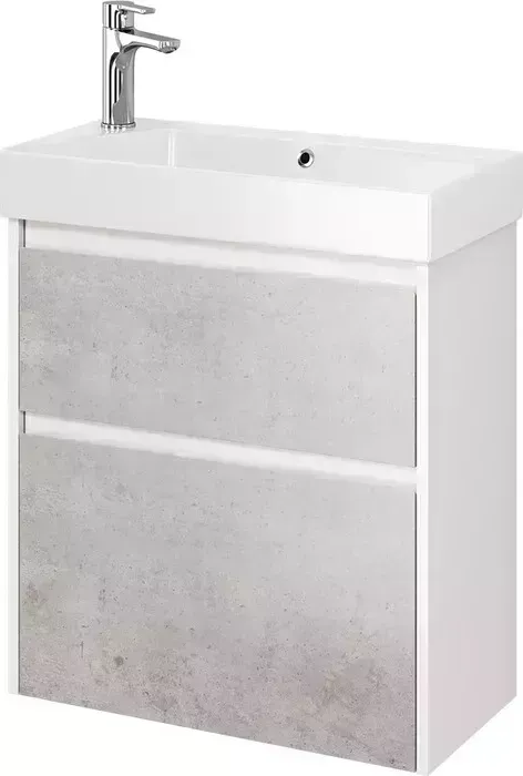 Тумба с раковиной Dreja с Slim 65х33 белый глянец/бетон (99.0503, 17065-KL)