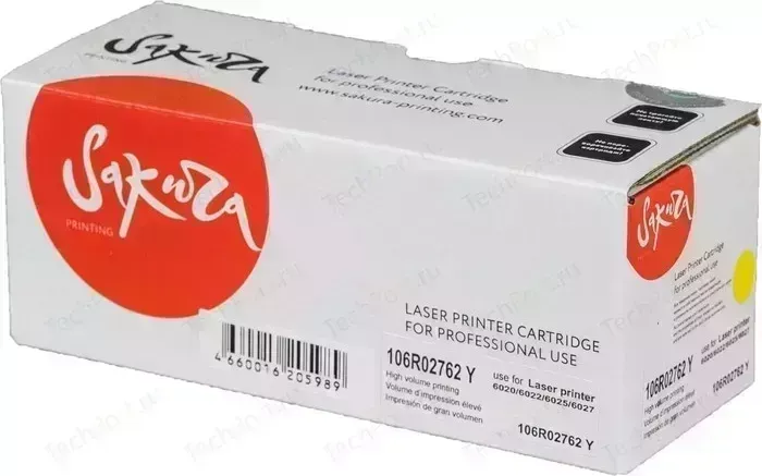 Картридж Sakura 106R02762 желттый, 1000 стр.