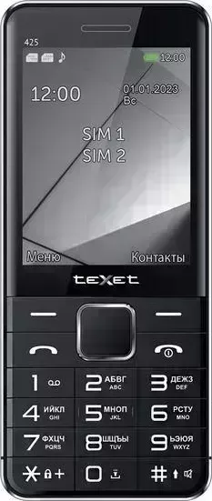 Смартфон TEXET TM-425 Черный (127113) Телефон мобильный